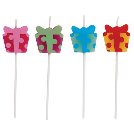 Present Shaped Pick Candles, 3"", 48PK -  CREATIVE CONVERTING, 101150